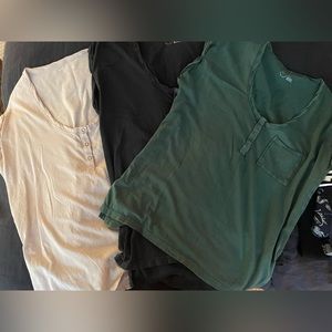 3 pack of Aerie Oversized Henleys.